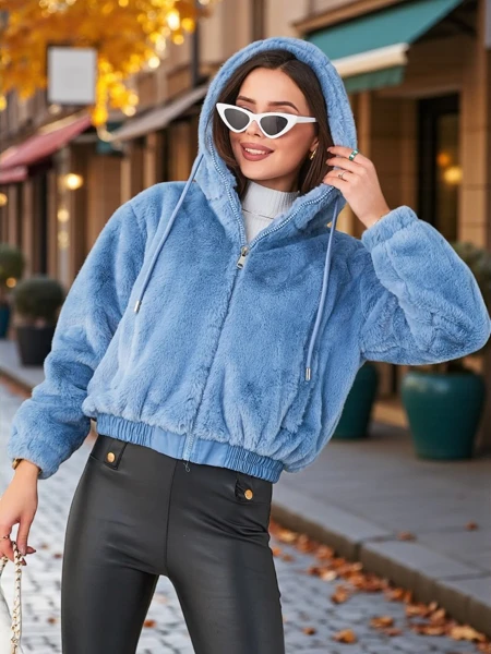 Дамско сако от и изкуствен косъм на Royalfashion