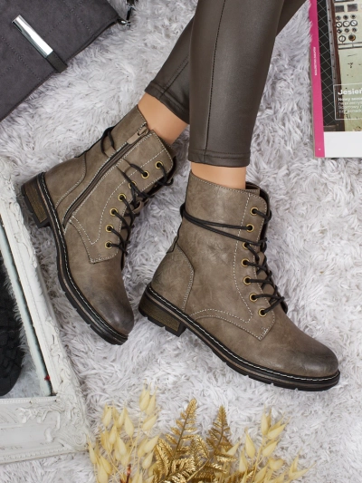 Дамски боти Ravonna от еко кожа с връзки