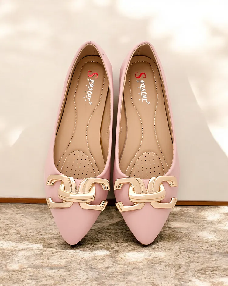 Royalfashion Черни балеринки за жени с декорация на върха на пръста Figgda