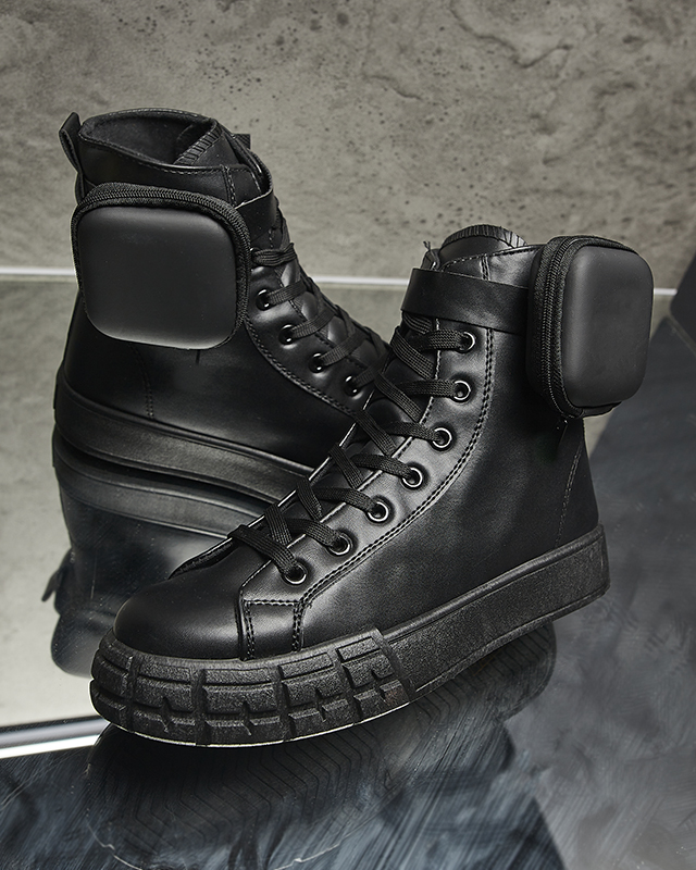 Черни дамски спортни обувки с калъф Efiffe- Footwear