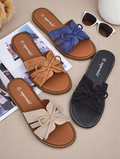 Royalfashion Дамски равни сандали с панделка Gerber