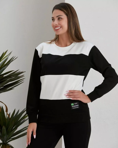 Royalfashion Черен дамски раиран потник