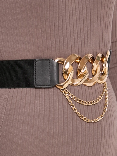 Широк дамски колан за панталони с ластик