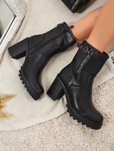 Дамски боти от еко кожа на ток Sylvarra