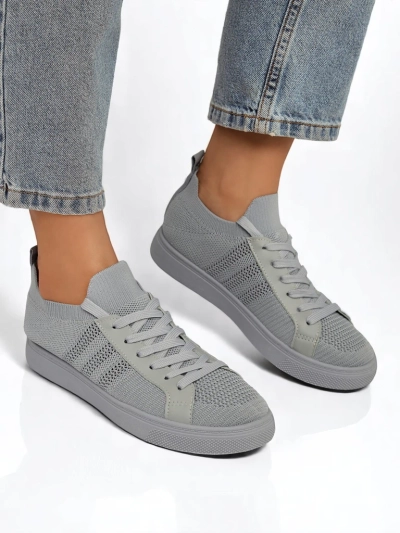 Androsia Gray Sneakers – Стилни спортни обувки, плоски, за лятото и пролетта