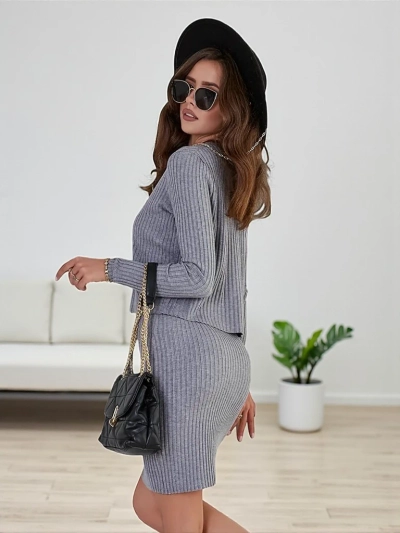 Royalfashion Дамски комплект с пуловер и рокля