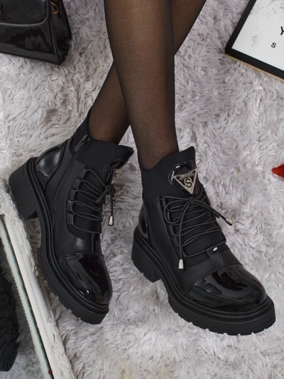 Дамски еко кожени боти с връзки Elisse