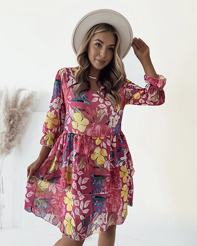 Royalfashion Дамска флорална мини рокля