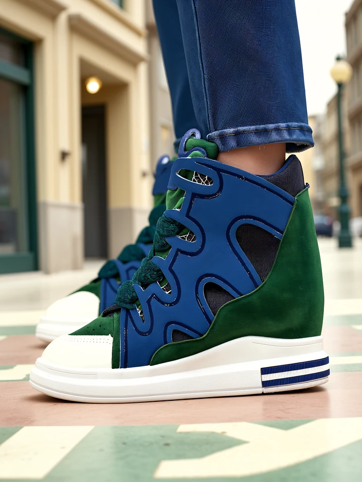 Royalfashion Високи спортни обувки за жени с незабележима платформа Oblaffi