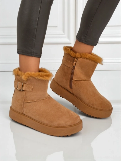 Royalfashion Къси дамски боти тип сноубутс Aurelia Classico