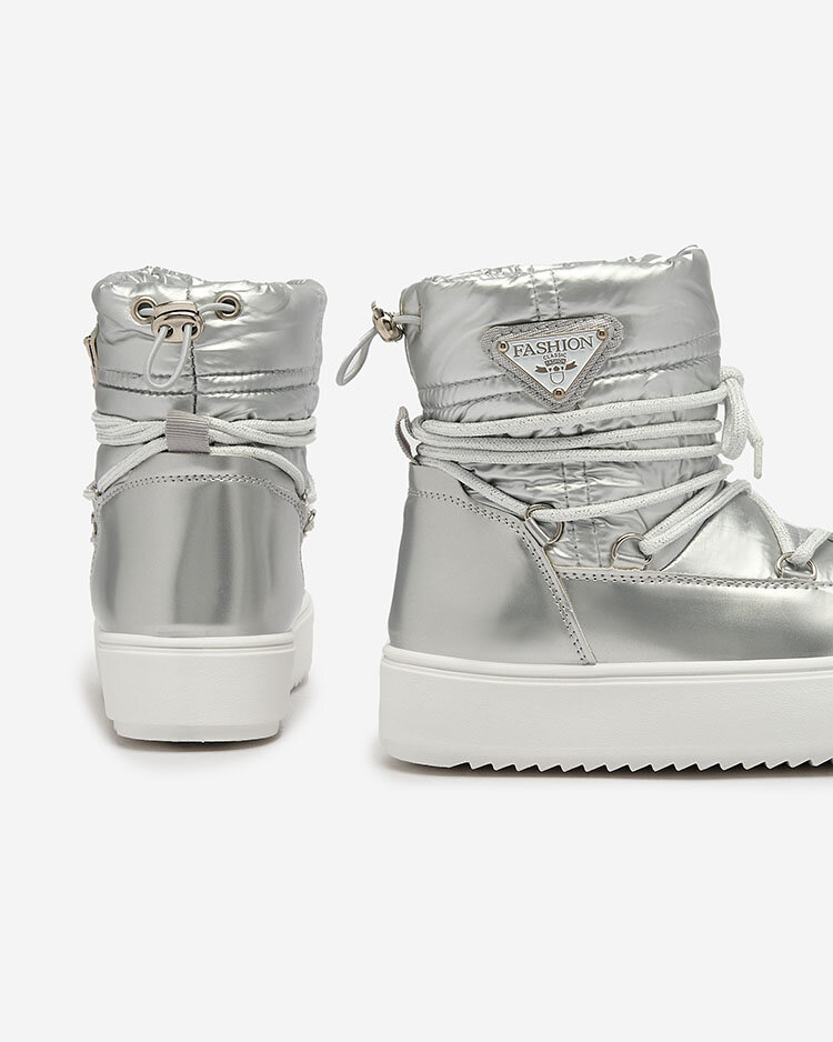 Royalfashion Детски обувки с приплъзване a'la snow boots в сребристо Asifa