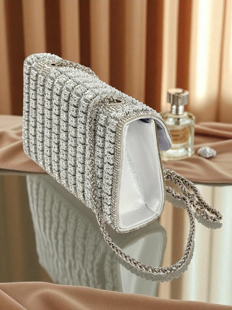 Royalfashion Дамска чанта клъч с цирконии Elira Dusk