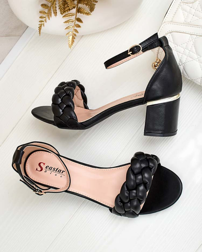 Черни дамски сандали с коланче Marines - Обувки