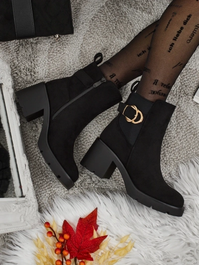 Дамски боти от еко велур на ток Solenya