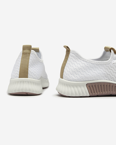 Бели дамски спортни обувки с кафяви вложки Kedeti - Обувки