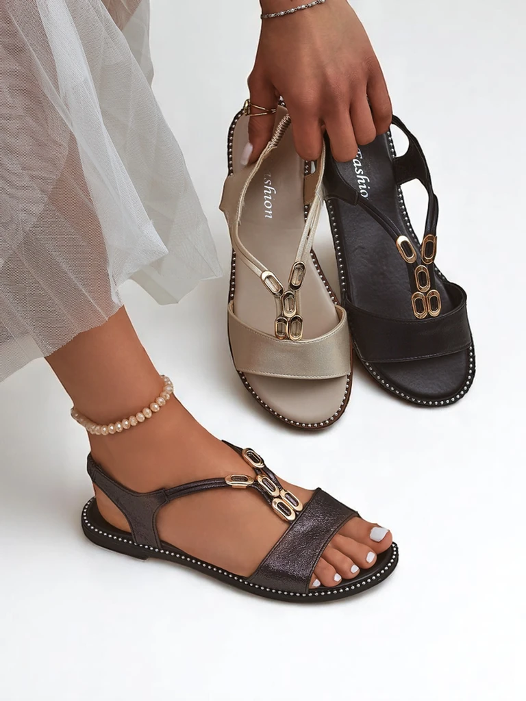 Royalfashion Дамски сандали с декоративни каишки Siena Glow