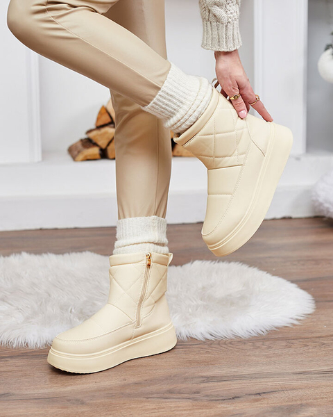 Royalfashion Бежови дамски ботуши a'la snow boots Kacecica