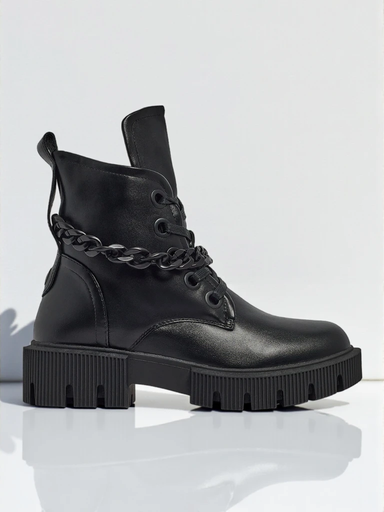 Дамски еко кожени боти с връзки Anviq