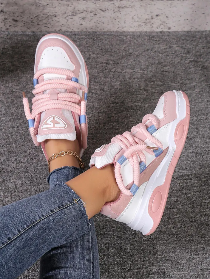 Royalfashion дамски спортни маратонки с декоративни връзки Clesiv