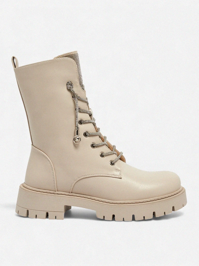 Дамски еко кожени боти с връзки Farly