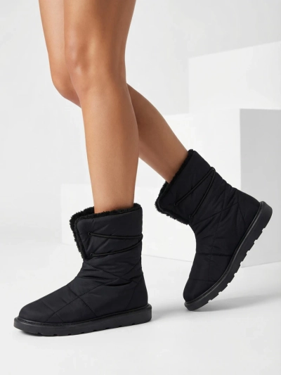 Дамски Боти Luna Черни От Плат Топли за Зимата