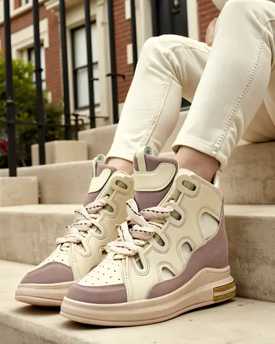 Royalfashion Високи спортни обувки за жени с скрит ток Облафи