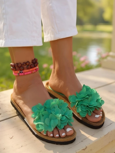 Royalfashion Дамски чехли с цветчета Flora Soft