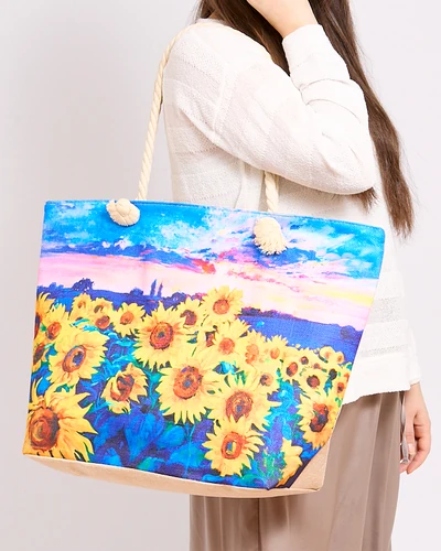 Royalfashion Голяма платнена чанта с принт