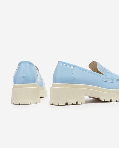 Royalfashion Сини лакирани мокасини за жени Noppel