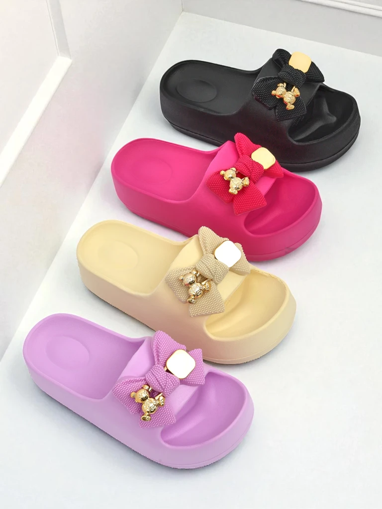 Royalfashion Дамски гумени джапанки с декоративна панделка Alday