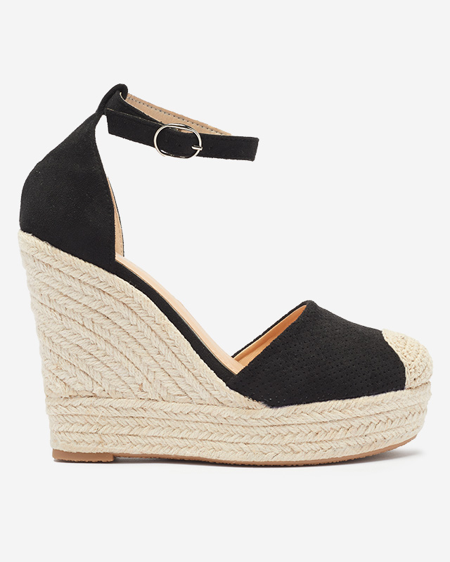 Royalfashion Черни дамски сандали на платформа Meylasi