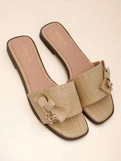 Royalfashion Дамски сламени чехли сандали Aurelia