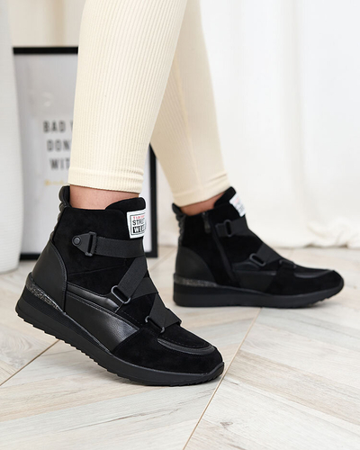 Royalfashion Черни дамски спортни ботуши Sattari