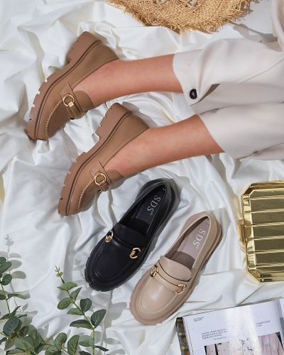 Royalfashion Дамски мокасини в светлокафяво Desise