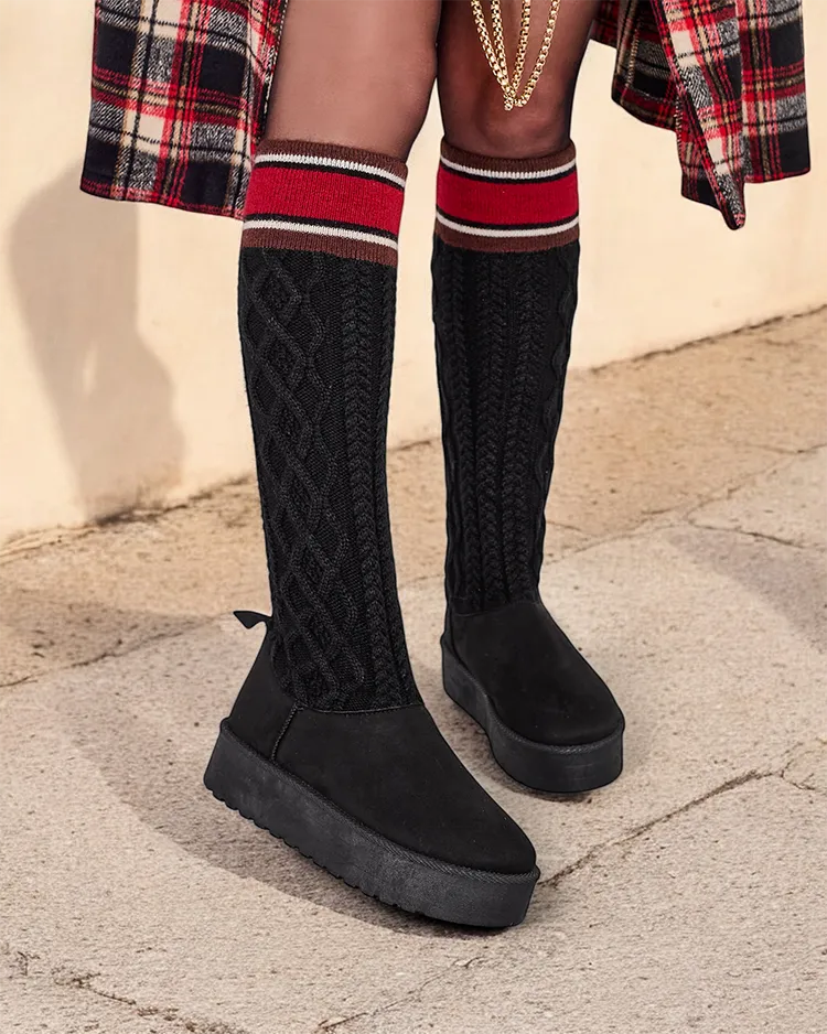 Дамски зимни ботуши Royalfashion в стил сноубутс с горната част на чорап Kokumi