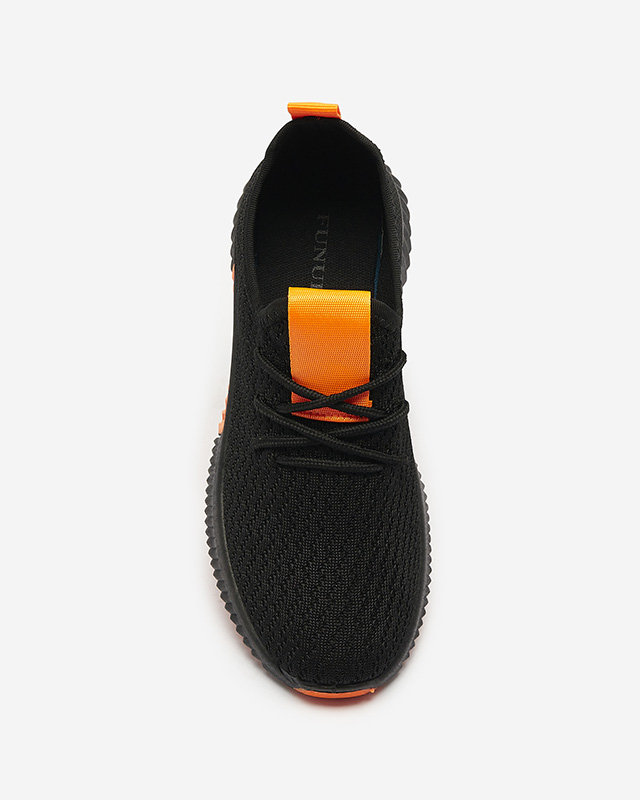 Черни дамски спортни обувки с оранжеви вложки Keteti - Обувки