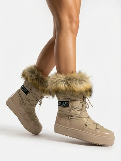 Royalfashion Светлокафяви ботуши a'la snow boots за жени Gomllo
