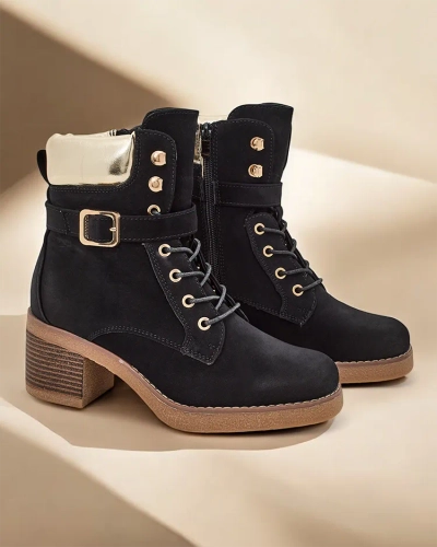 Royalfashion Дамски ботуши с нисък ток Неделин