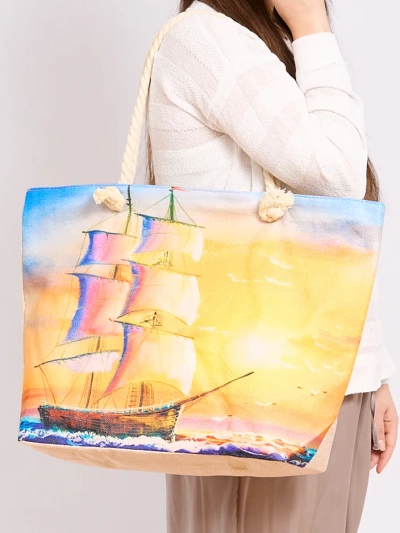 Royalfashion Голяма тъкана чанта с принт