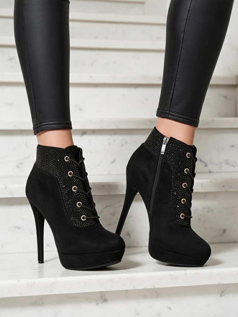 Royalfashion Дамски обувки с токче и камъни Efelolo