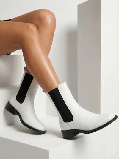 Дамски Боти Astra Бели Кожени Елегантни за Есента