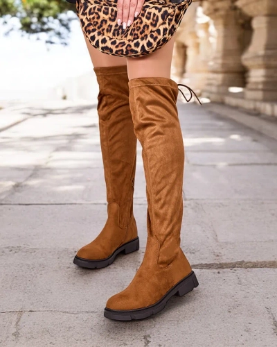 Royalfashion Дамски ботуши до коляното с приплъзване Robus