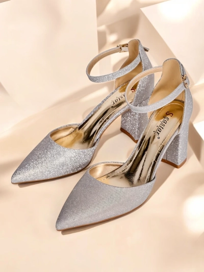 Обувки на токове Royalfashion за жени с блестящи елементи Noratt