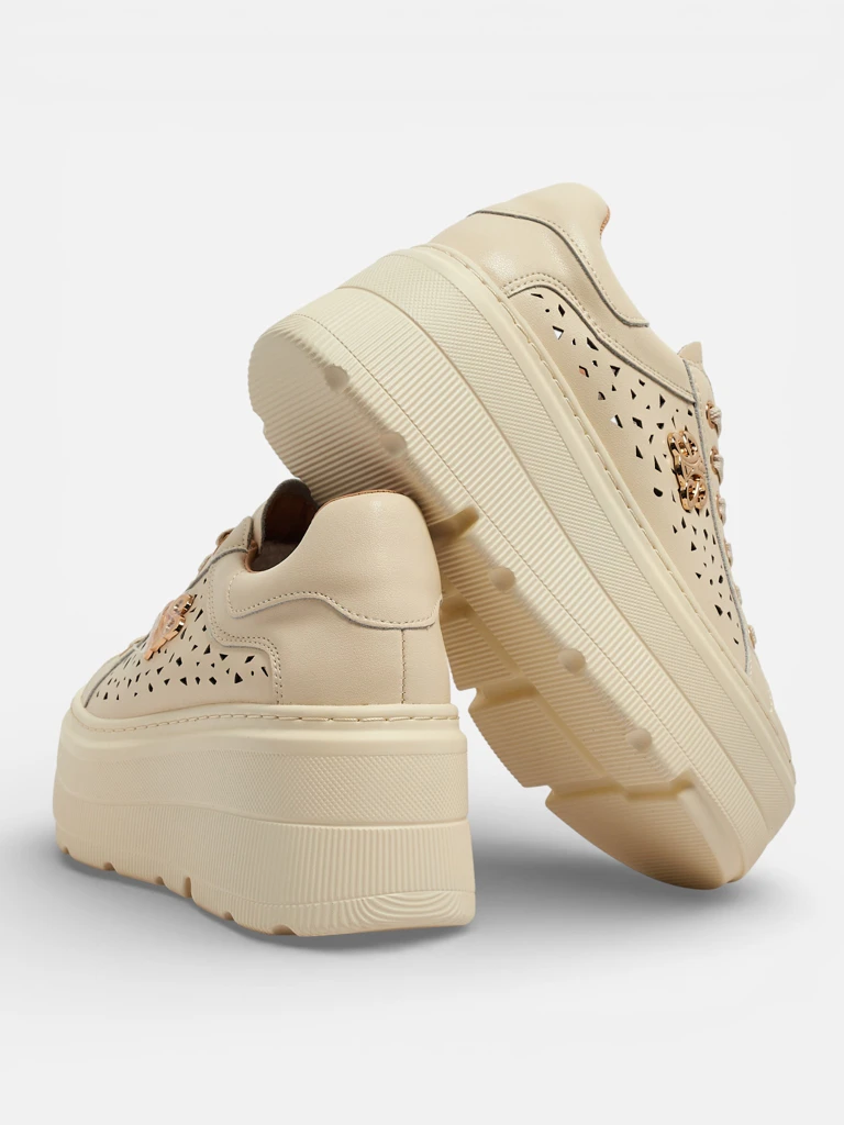 Ажурни дамски спортни сникърси от естествена кожа Atelle