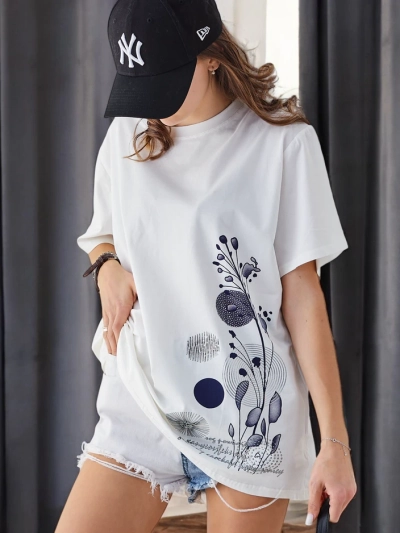 Тениска от памук за жени Royalfashion с принт