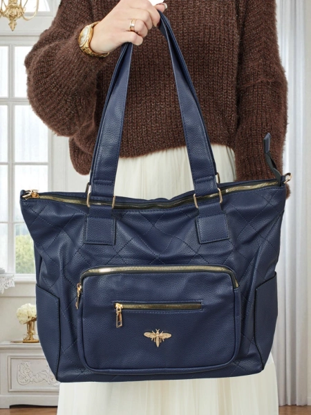 Дамска чанта тип shopper, еко кожа, капитонирана Marvaya