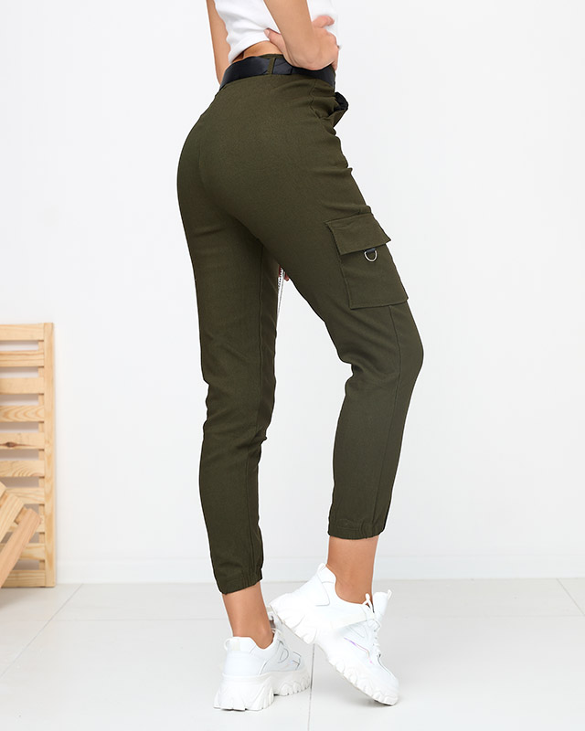 Зелен изолиран карго панталон с джобове - Облекло