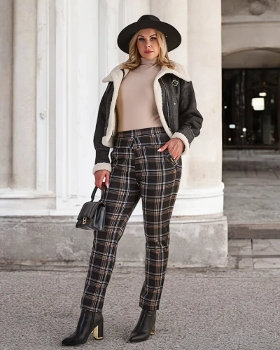 Royalfashion Затоплени дамски панталони с гети PLUS SIZE