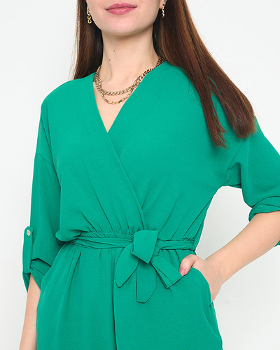 Zielony długi kombinezon damski - Odzież