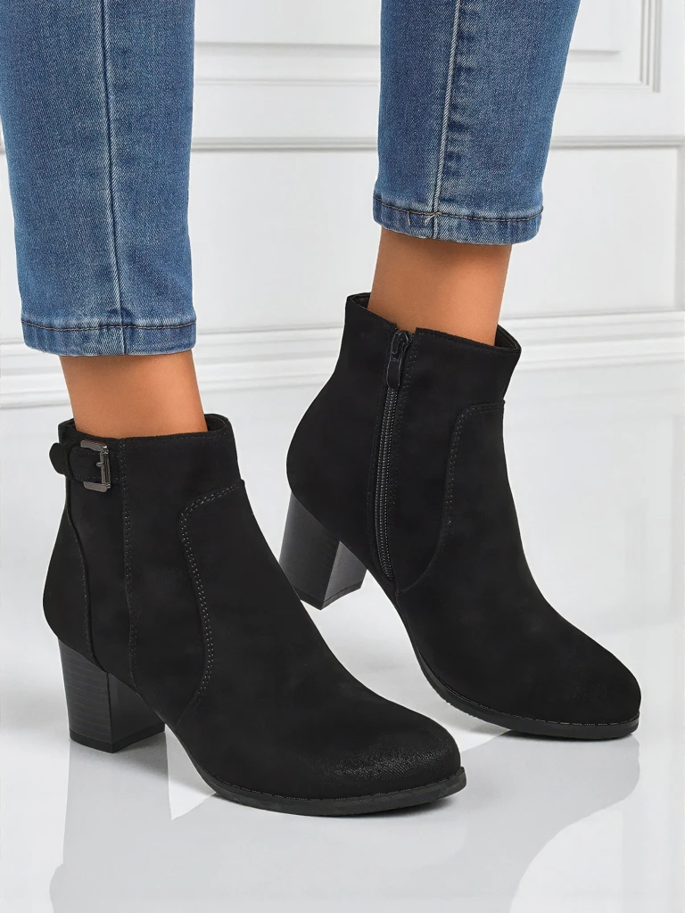 Дамски еко велурени боти на ток Crimson Dusk